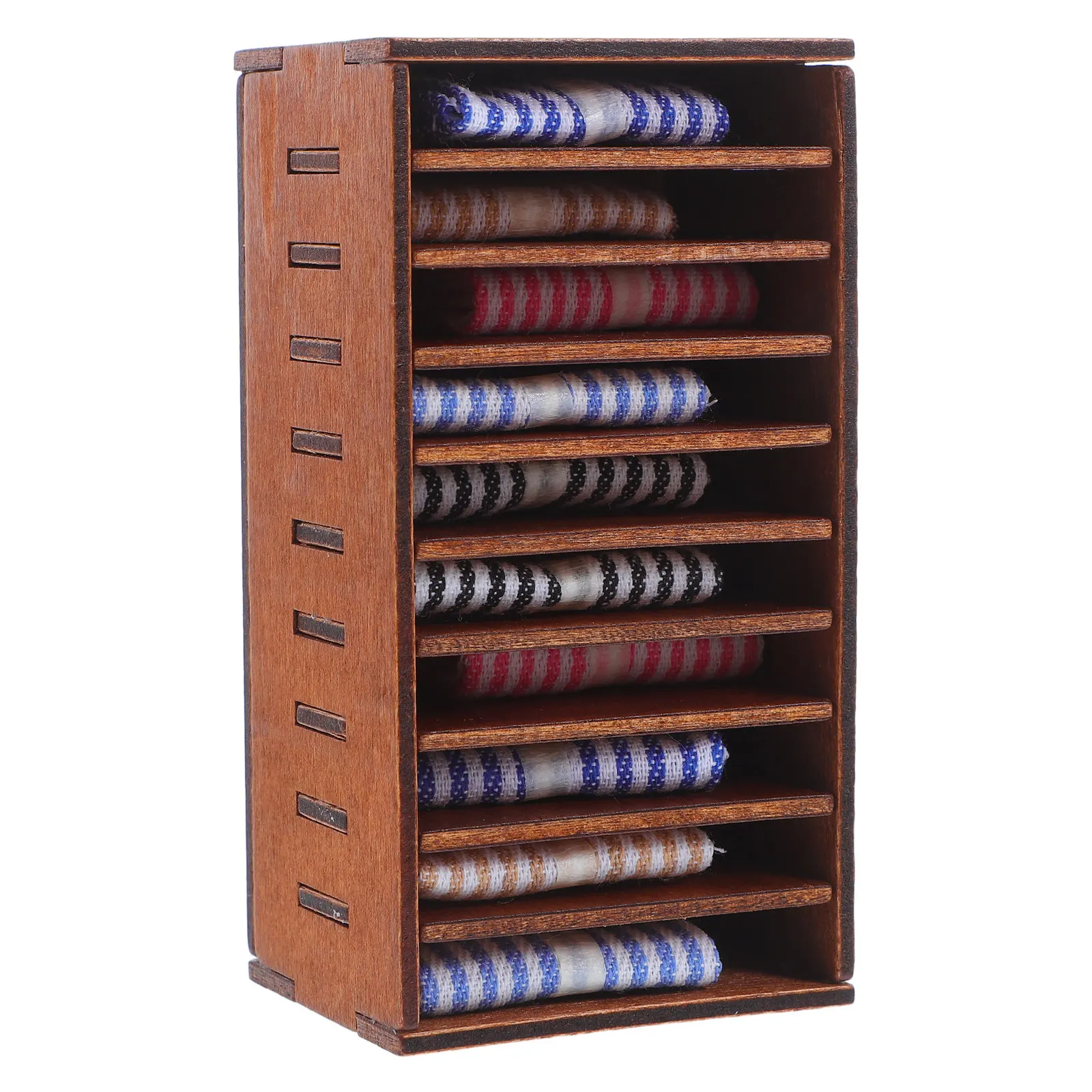 

Миниатюрный тканевый шкаф для хранения в масштабе 1:12, универсальное решение для хранения в кукольном домике, реалистичные детали, яркие цвета для кукольного домика