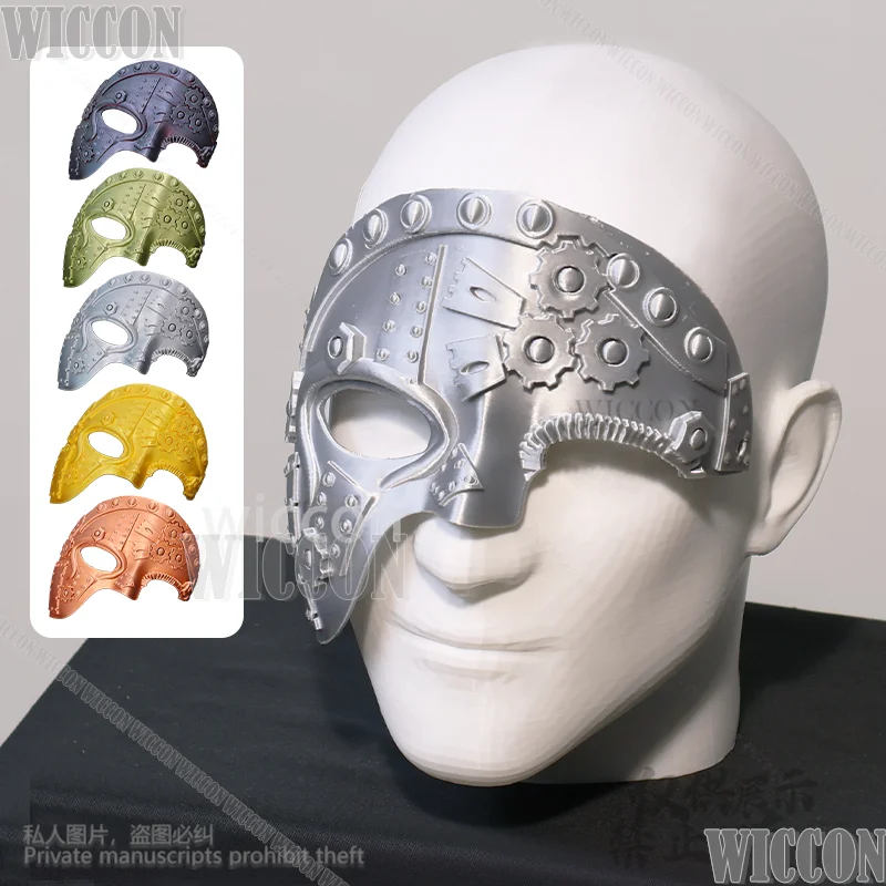 

Mechanical Gear 3D Polylactic Acid Prop Mask Horror Man Cosplay Steampunk Punk Masquerade Half Face Unisex Cos Prop Customized