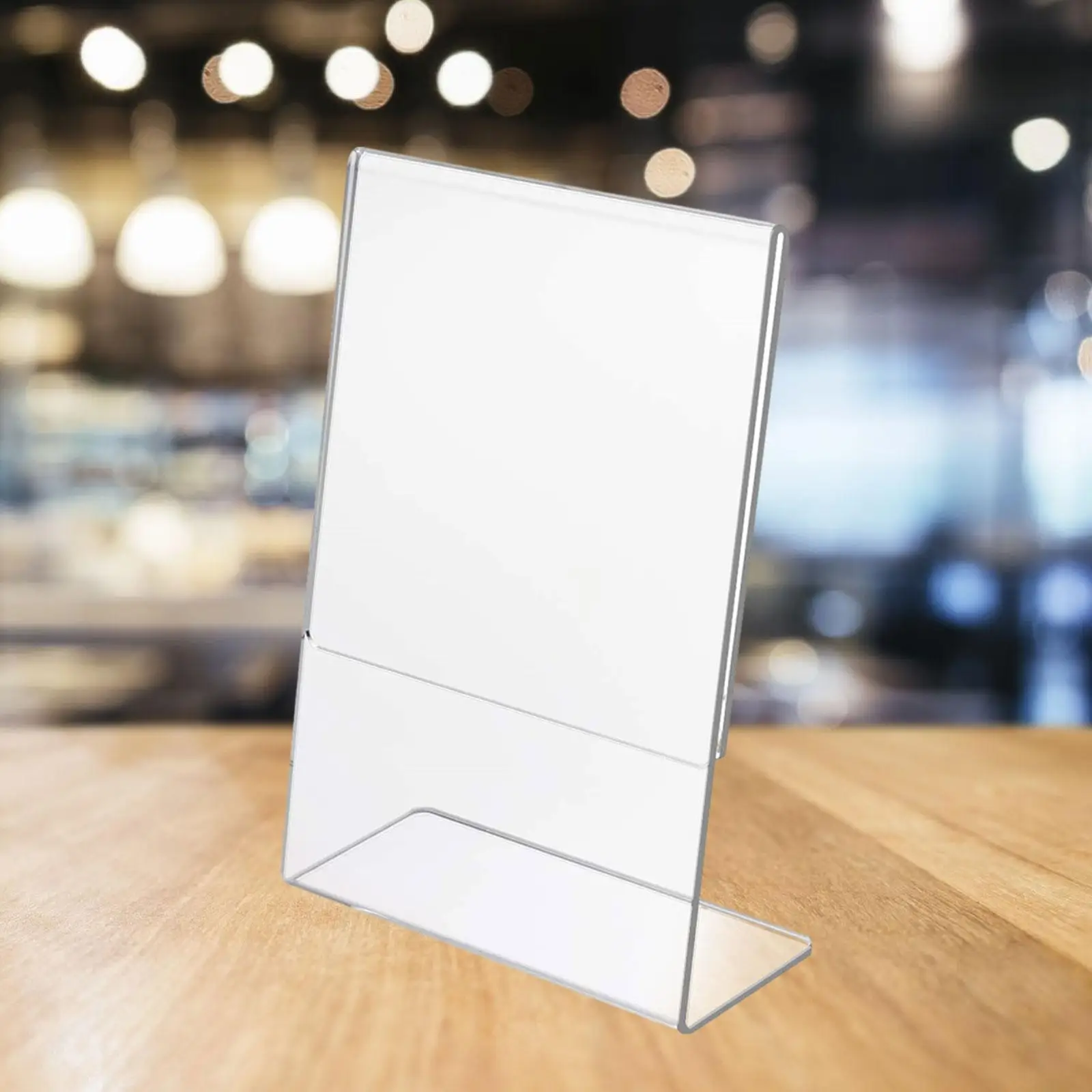 Transparent Tabletop Sign Holder - Elegant Display Stand for Home or Office