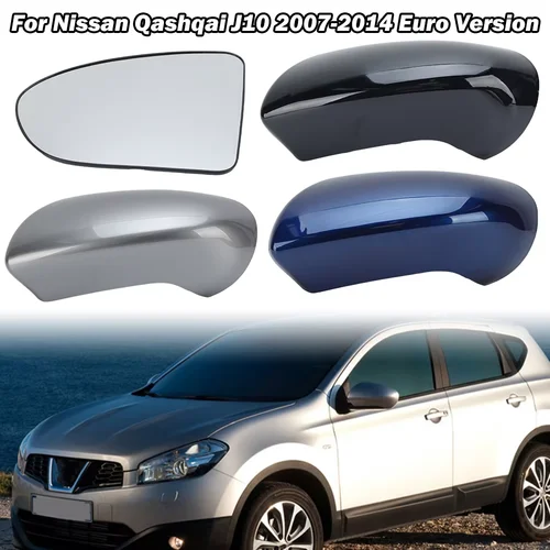 Tapa de la cubierta del espejo retrovisor lateral para Nissan Dualis Qashqai j10 2007 2008-2014 versión europea espejo retrovisor de puerta accesorios de coche