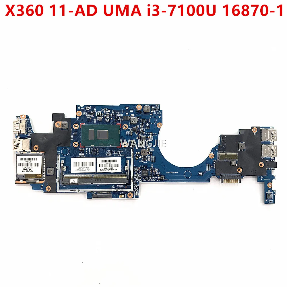 16870-1 923810-001 For HP Pavilion x360 Convertible 11-ad 11-ad007TU Laptop Motherboard 923810-501 923810-601 UMA i3-7100U