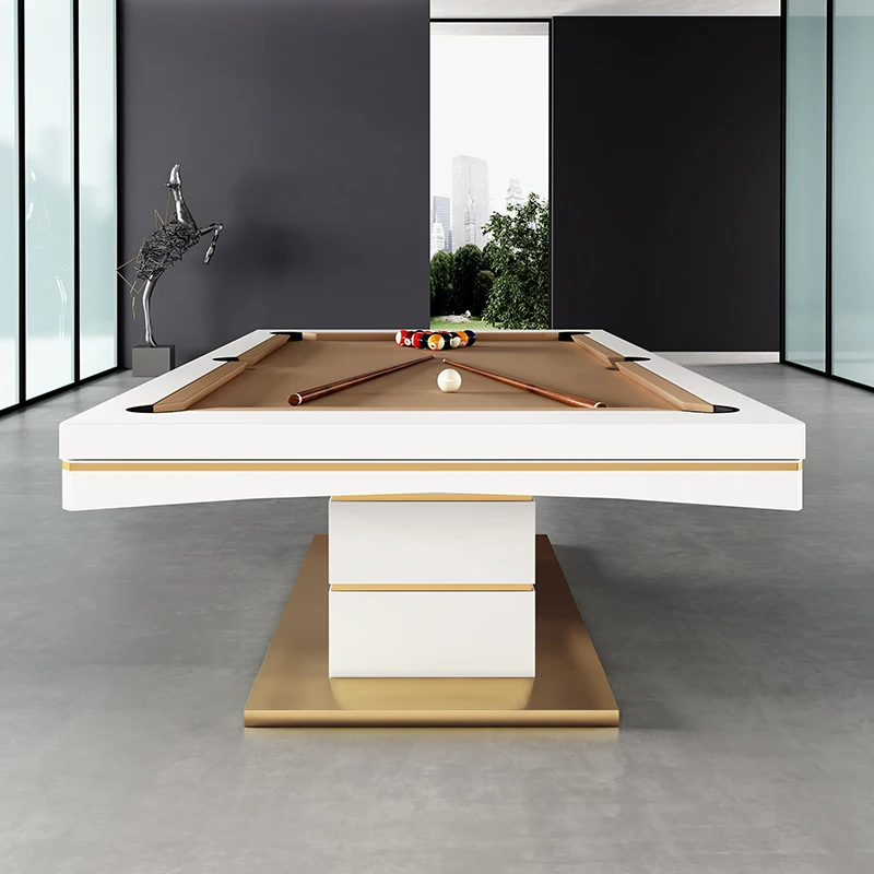 Solid Wood Billiard Table 2-in-1 Standard Black Eight Table, Customized Minimalist Dining Table with 9 Balls