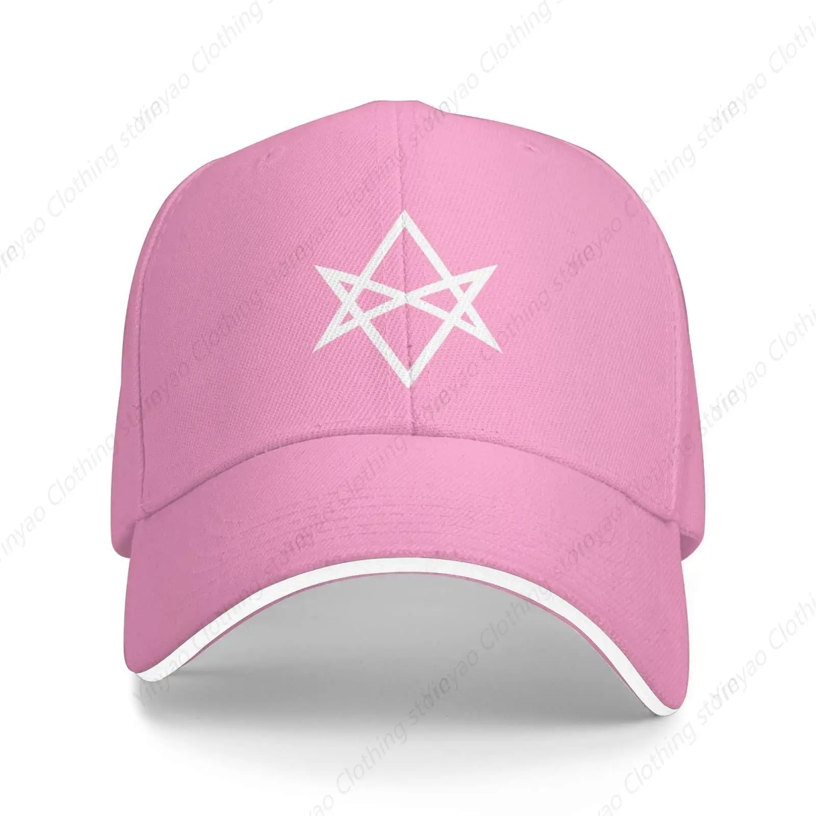 

Hexagram Print Adjustable Sandwich Duckbill Cap Outdoor Sports Baseball Cap Adjustable Sunshade Truck Cap White