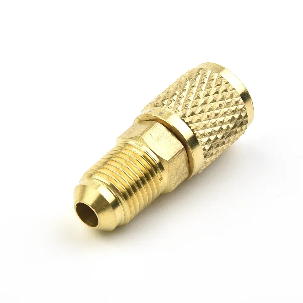 R410a Adapter 5/16 SAE F Quick Couplers To 1/4 SAE M Flare 5/16 SAE M To 1/4 SAE Brass Gold Adapter For R410  R32 R22
