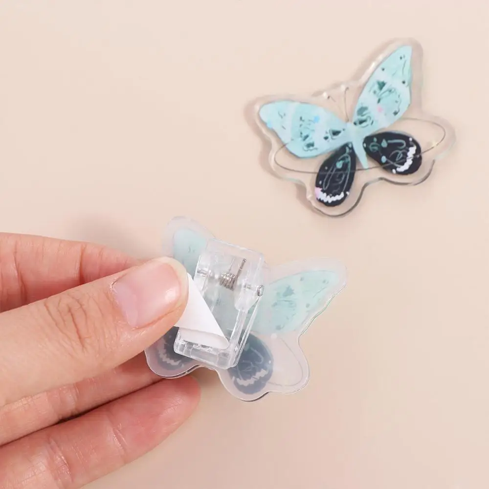 Mini Gradient Butterfly Acrylic Paper Clip Y2k Paperclip Cute PP Clip Bookmark Acrylic Cartoon Memo Clip Student