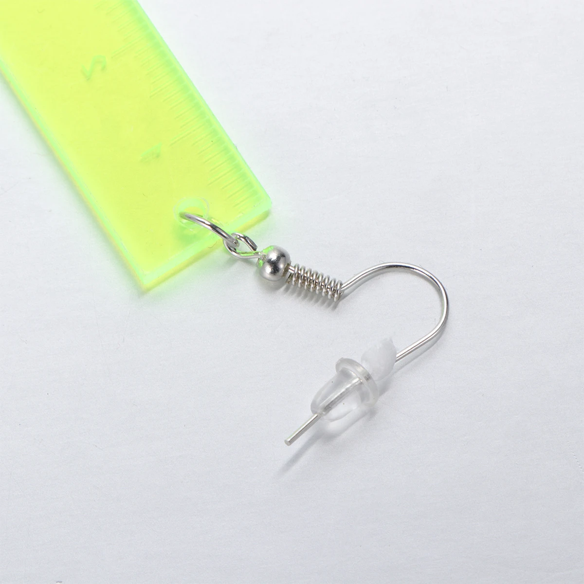 

1Pair Ruler Earrings Triangular Creative Design Yellow Birthday Anniversary Gift for Women Ruler Earrings Ear for Women