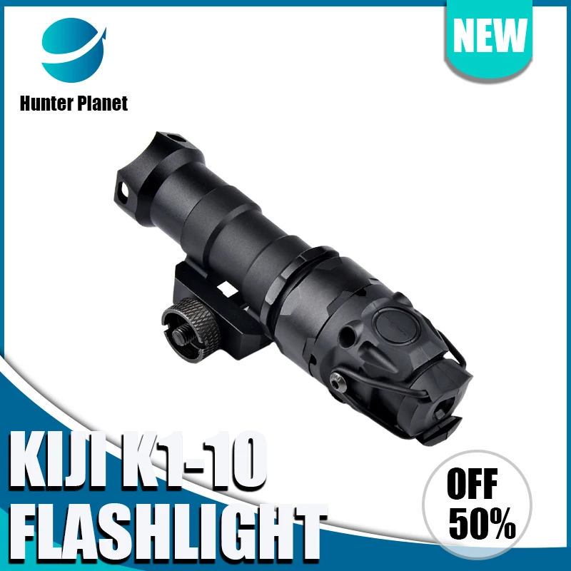 WADSN-linterna táctica KIJI K1-10, luz de explorador de arma Airsfot de caza, 500 lúmenes con interruptor de presión de montaje en riel Mlok Keymod