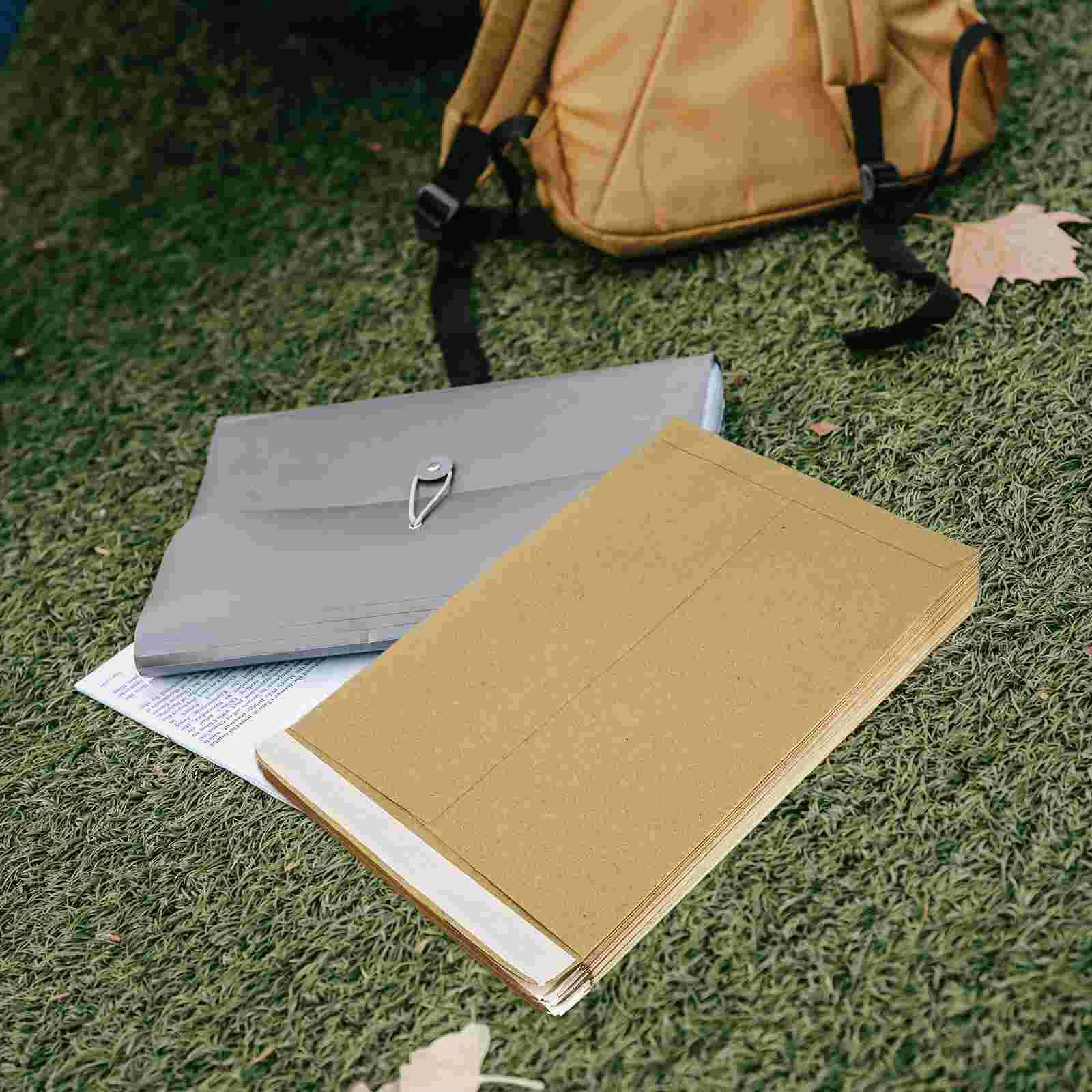 50 Pcs Kraft Envelope Classic Brown Paper Bags Photo Envelopes A4 Invitation Folder Vintage Letter Storage