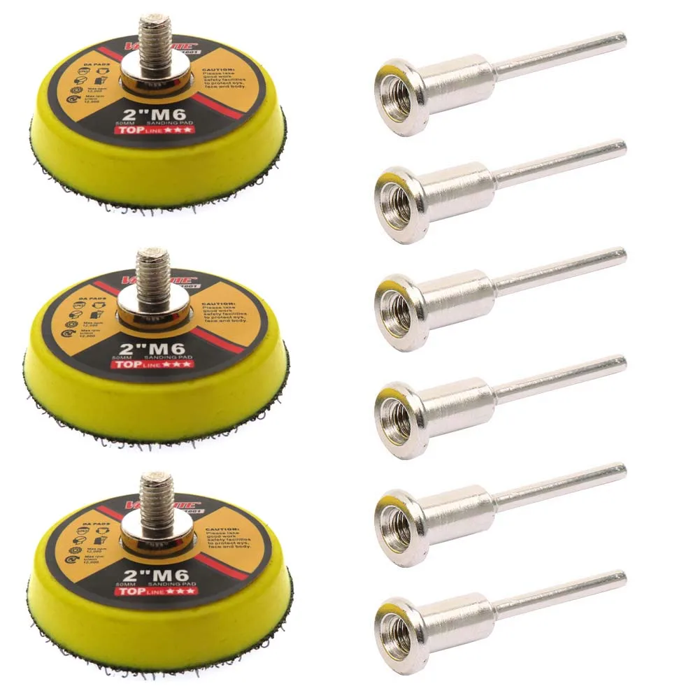 Hook And Loop Lixar Pad com Fixação Mandrel Drill Backing Plate Substituição do Disco 50 mm Pcs por Conjunto