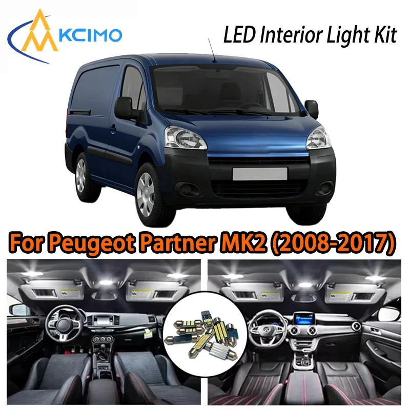 

KCIMO For Peugeot Partner MK2 II (2008-2017) Premium LED Interior Kit - 2 Colors , Quick Installation, Long-Lasting