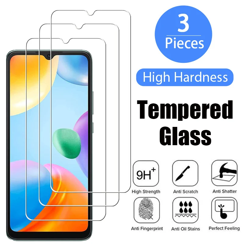 3Pcs Protective Glass for Xiaomi Redmi Note 11 10 9 Pro 10S 9S 8 Screen Protector For Redmi 13C 9C 9T 9A 10C 12C A1 Plus Glass