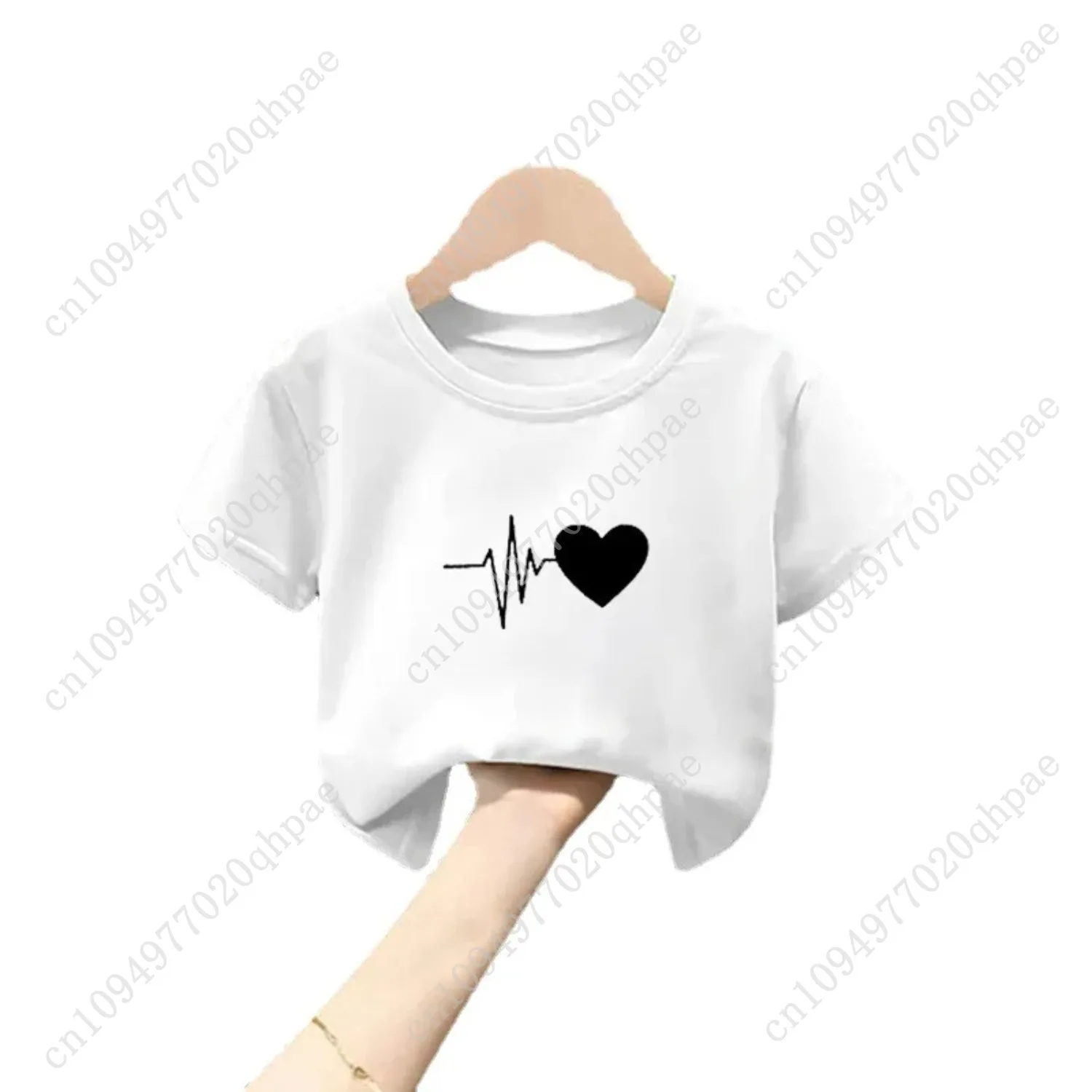 Camiseta de manga corta para niñas, novedad de verano, Top blanco puro para niños, ropa de moda para niños grandes, ropa para niñas