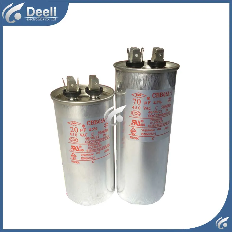 2pcs/lot new for Air conditioning capacitor CBB65A-1 CBB65 CBB65A 450VAC 20UF 30UF 35UF 50UF 650UF 80UF 70UF part