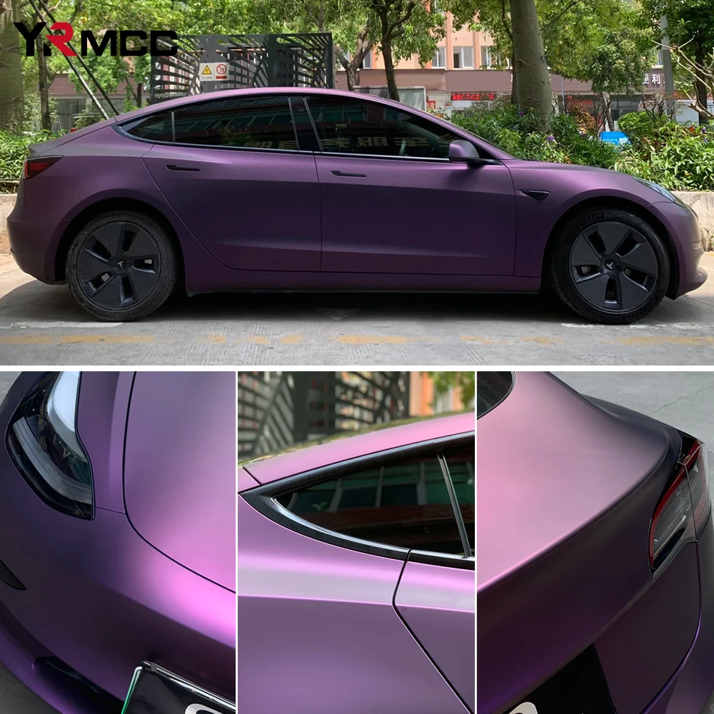 PET Car Vinyl Wrap Dark Night Purple Waterproof Vinyl Auto Tuning Adhesive Film for Car Motorcycle Stickers Decor Accessories view 5