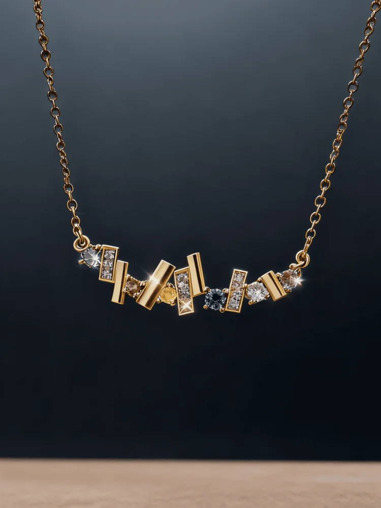 Exquisite Geometric Block Women’s Necklace - 925 Pure Silver, Simple Fashion Style, Luxury Charm Festival Birthday Present