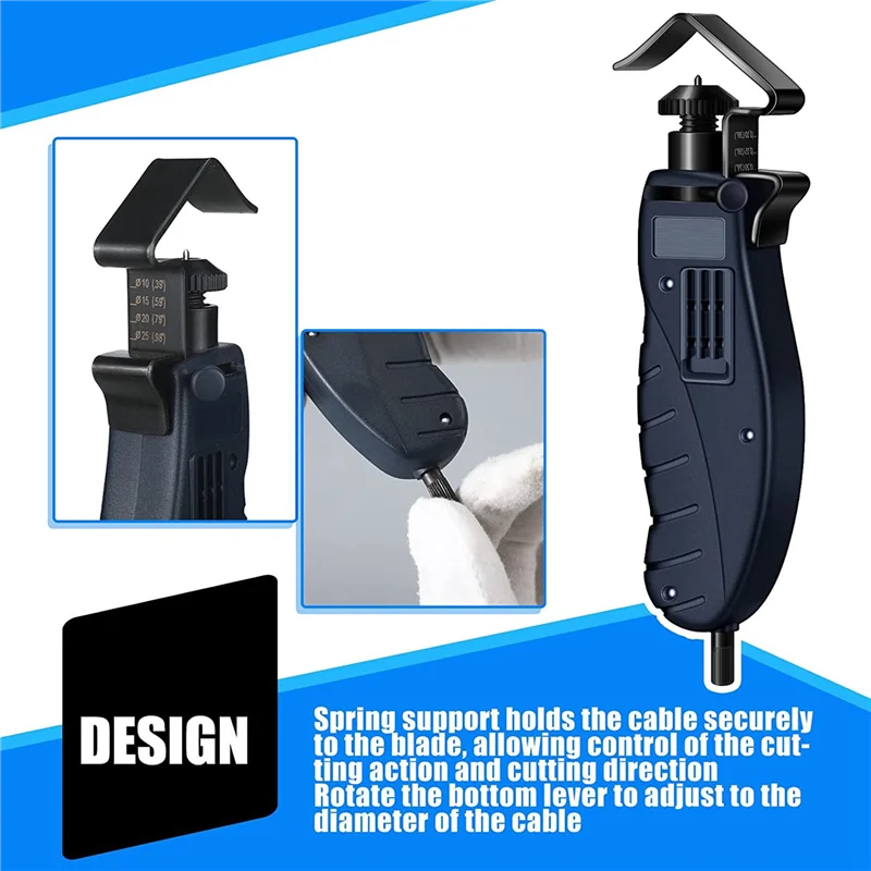 A98E-2X Round Cable Stripper For Fast And Accurate Removal Of Cable Sleeve, Without Damaging The Core,0.18-1 Inch