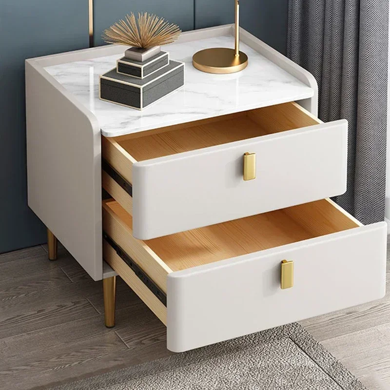 Slate Nightstands Bedroom Bedside Table  Wooden Furniture with Drawers Bedside Cabinet with 2 Drawers Multicolor 17.7inches 45cm