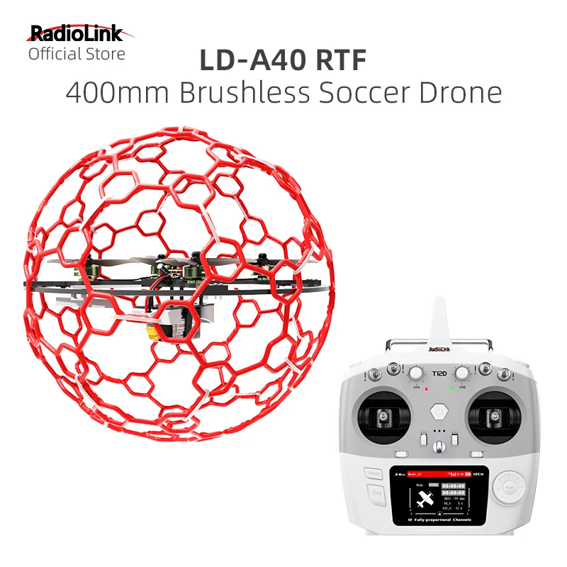 

Радиоуправляемый дрон Radiolink LD-A40 Soccer Drone Flyball 400 мм, бесщеточный, с 2.4G T12D 12-канальным радиопередатчиком, высокоскоростной, с функцией удержания высоты, для FAI