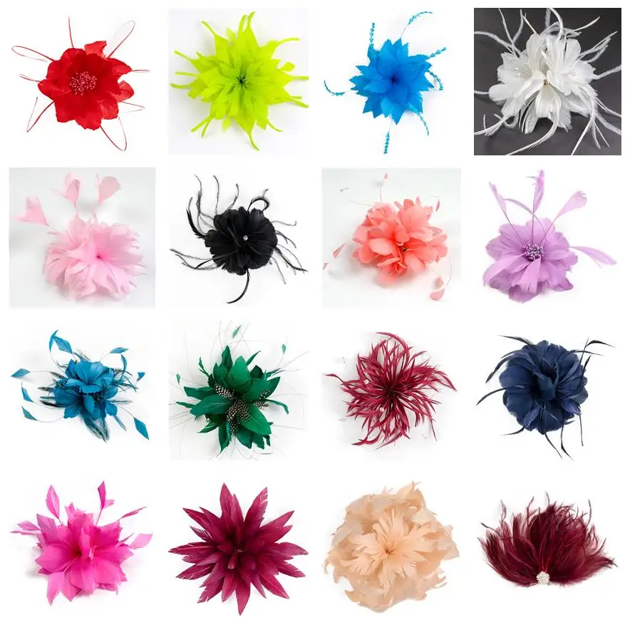 Luxury Colorful Feather Brooch Corsage Brooch Pin For Men Women Suit Clothes Fashion Banquet Jewelry Wedding Hair Hat Accessory