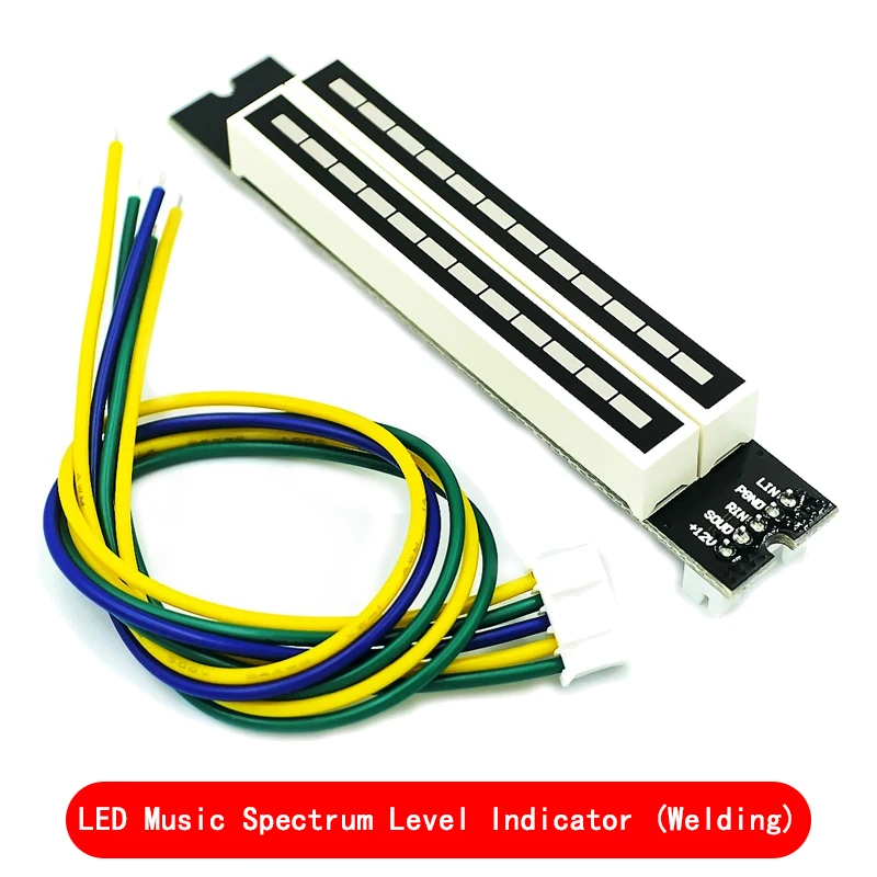 Mini Dual 12-bit LED Music Level Indicator Adjustable Light Speed VU Meter Stereo Amplifier Board with AGC Mode