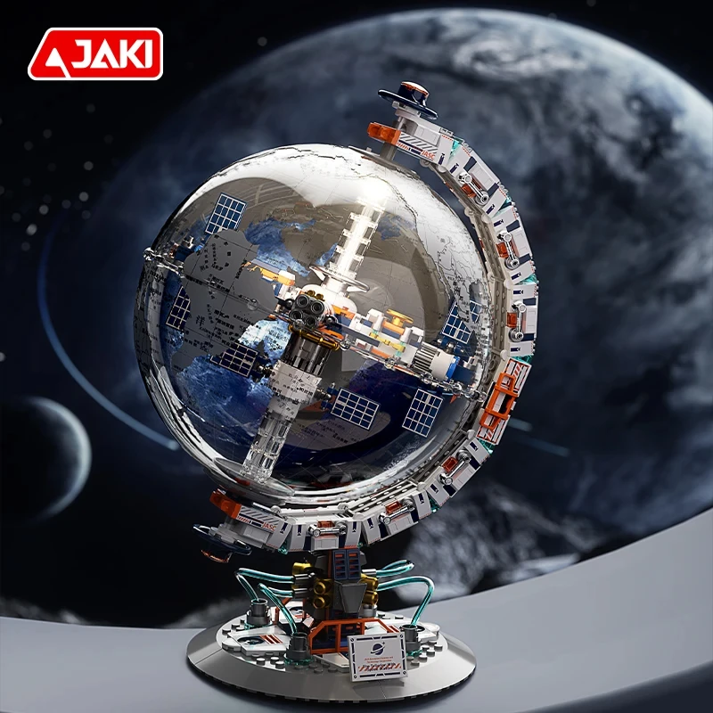 Space Dawn Globe Building Blocks Set Space Station Building Blocks Collectible World Globe Model Gift Idea for Collectors