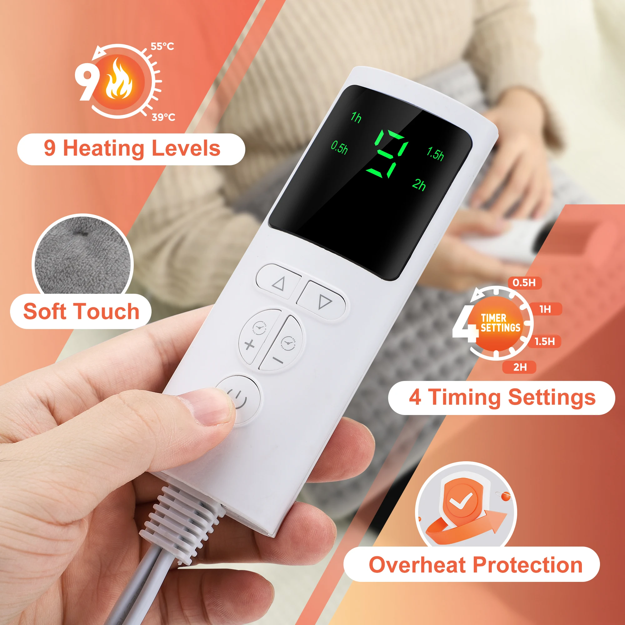 Ceinture de soutien chauffante pour le dos, attelle de taille électrique avec température réglable, ceinture arrière chaude, chauffe-abdomen, coussin de soutien lombaire