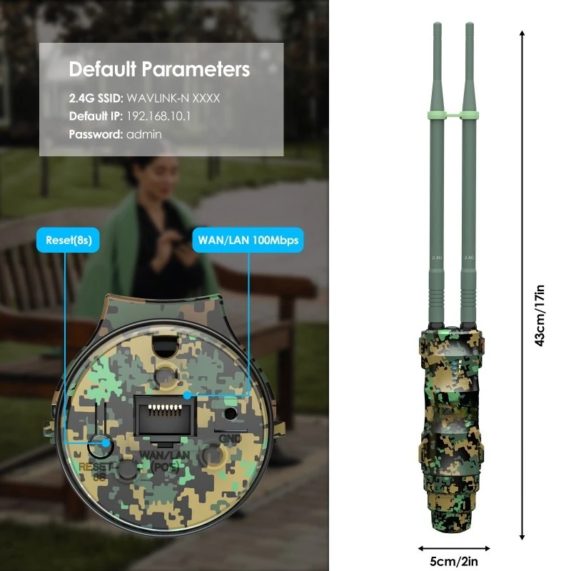 Wireless AP 2.4G 5G Dual Band AC300 Outdoor Router Repeater