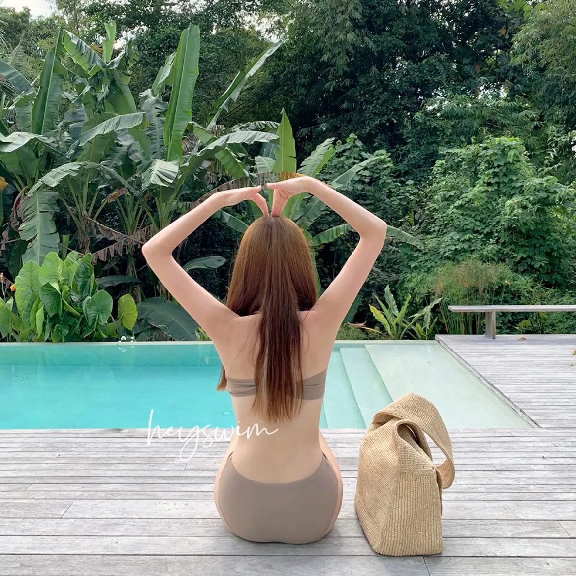 Bikini Women Swimwear 2024 Bikini Solid Color One-Shoulder Swimwear Backless Sexy Tankini Two-Piece Hot Spring Swimsuit M-XL