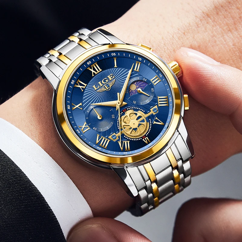 LIGE Luxury Man Watch Date Luminous Waterproof Quartz WatchesMen's Fashion Business Wristwatch reloj hombre relógio de homem