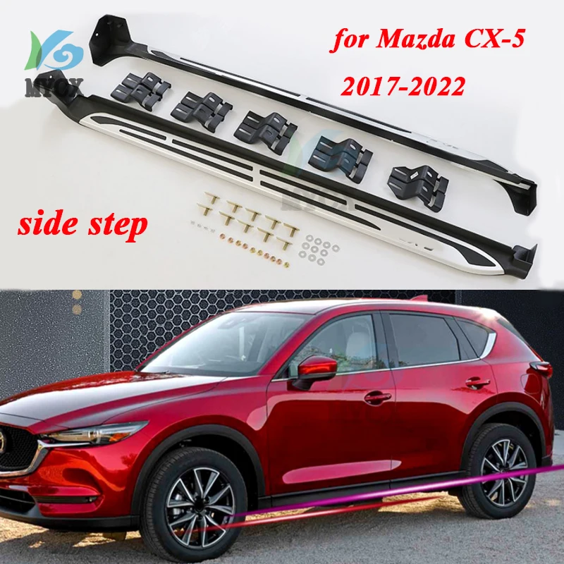 

HOT running board side bar side step nerf bar for Mazda CX-5 2017 2018 2019 2020 2021 2022, reliable quality,easy installation