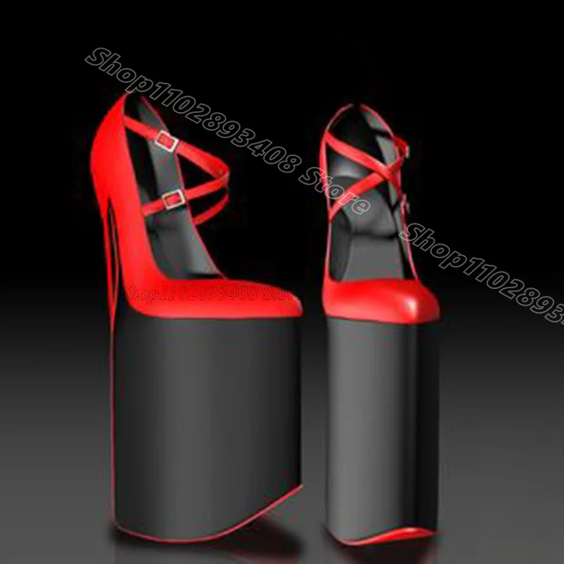 Red Patent Leather Platform Stiletto Pumps Pointed Toe British Style Party Dance Fashion Spring Women Shoes Zapatos Para Mujere