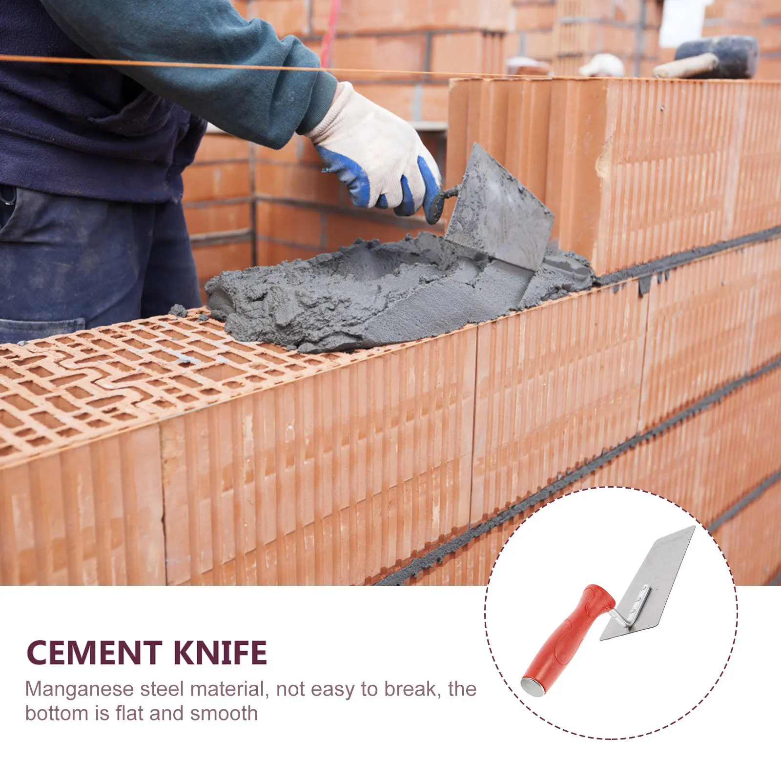 

Putty Cutter Flat Head Durable Non-Slip Handle Drywall Tape Finishing Plaster Trowel Construction Scraper Masonry Trowel