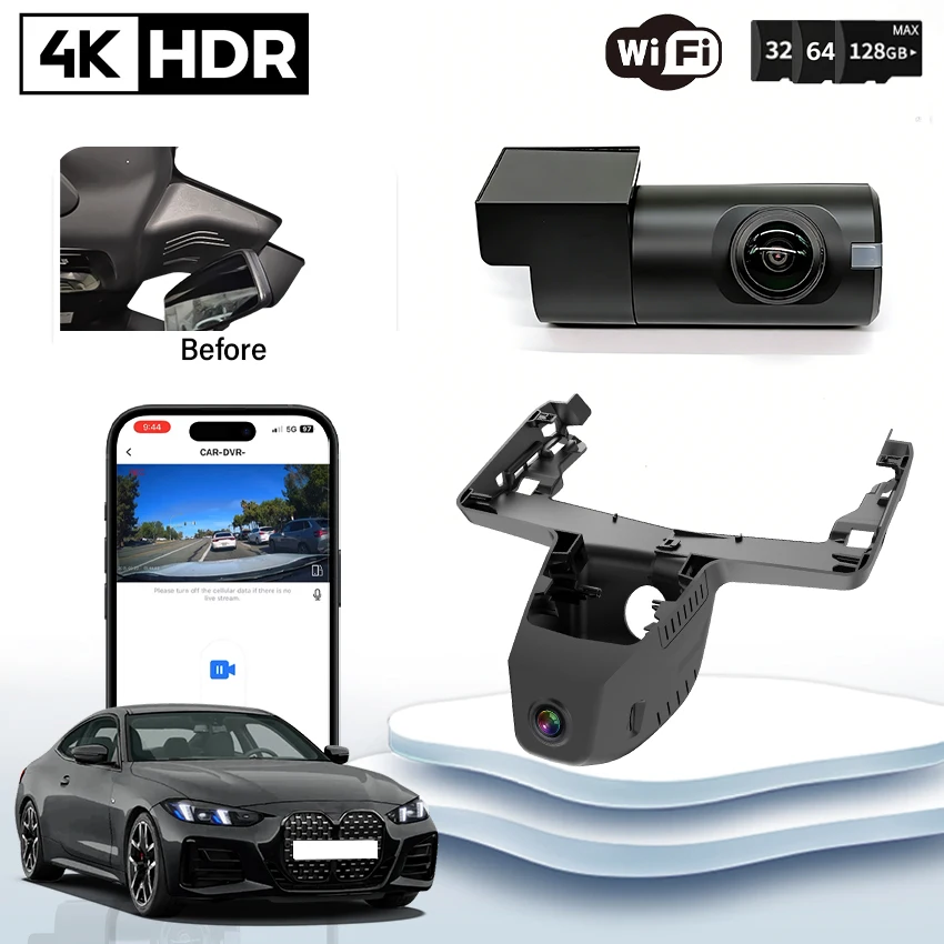 

Dash Cam for BMW 4 Series M4 M440i G22 G23 G26 G82 G83 2020-2024, 4K Car DVR Camera for 8 Series G14-G16 & M8 F91-F93 2019-2025