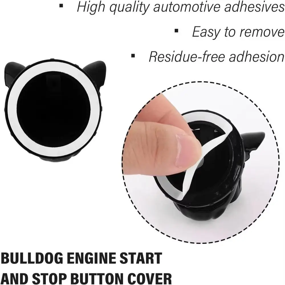 3D French Bulldog Car Engine Start Button Cover Cartoon Switch Decorative Cool Trim Sticker Car Decor Car Interior Accessory