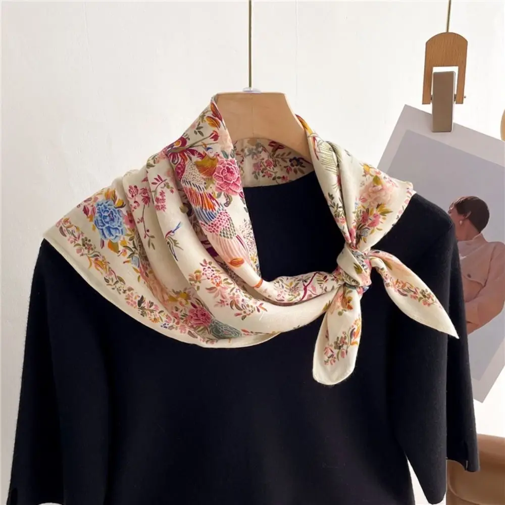 

Fashion Floral Print Square Scarf Square Sun-Resistant Neckerchief Hairscarf Breathable Lady Scarves Headband