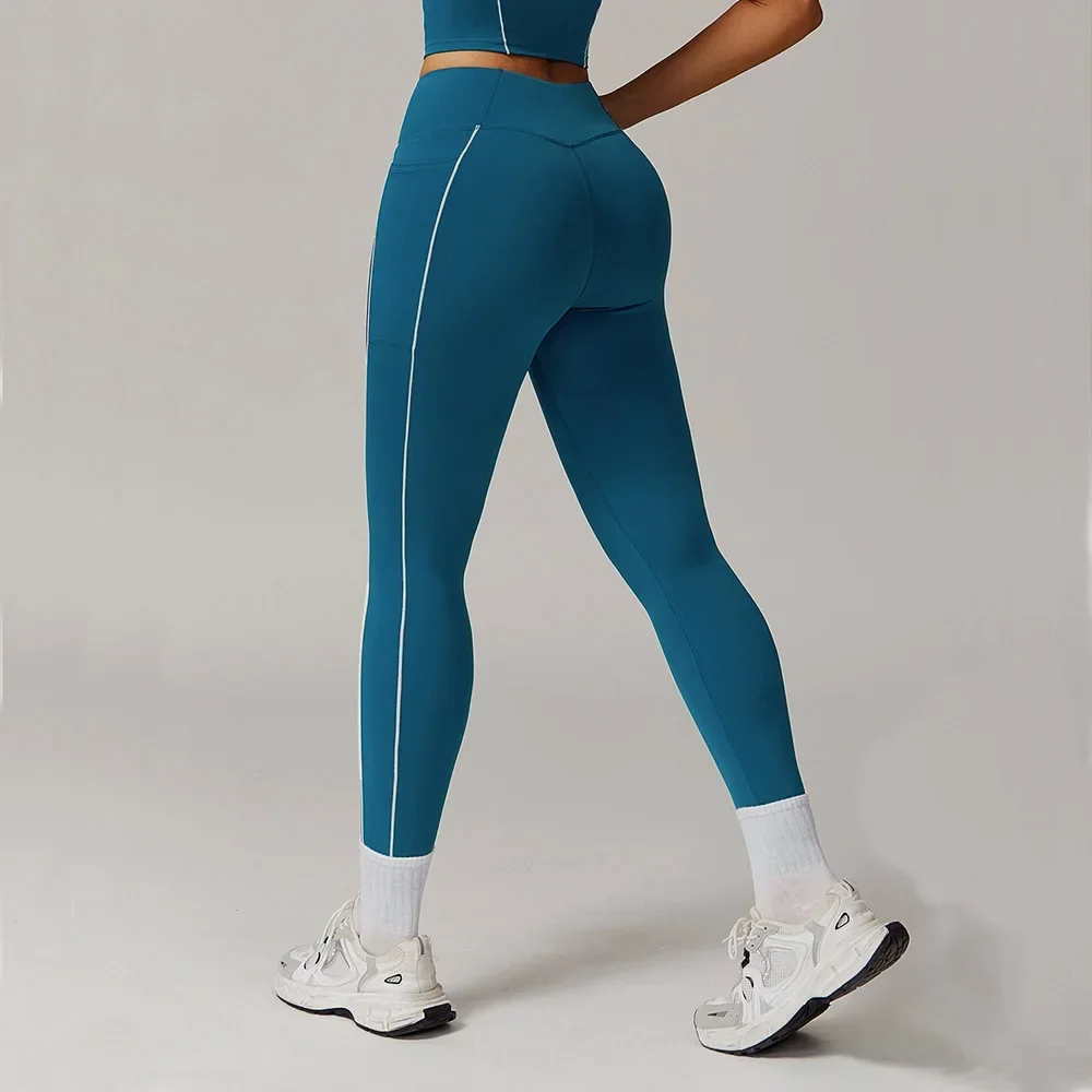 Women's High Waist Leggings Gym High Stretch Fitness Yoga Pants Female Sports Push Up Running Sportswear Solid Color Pants