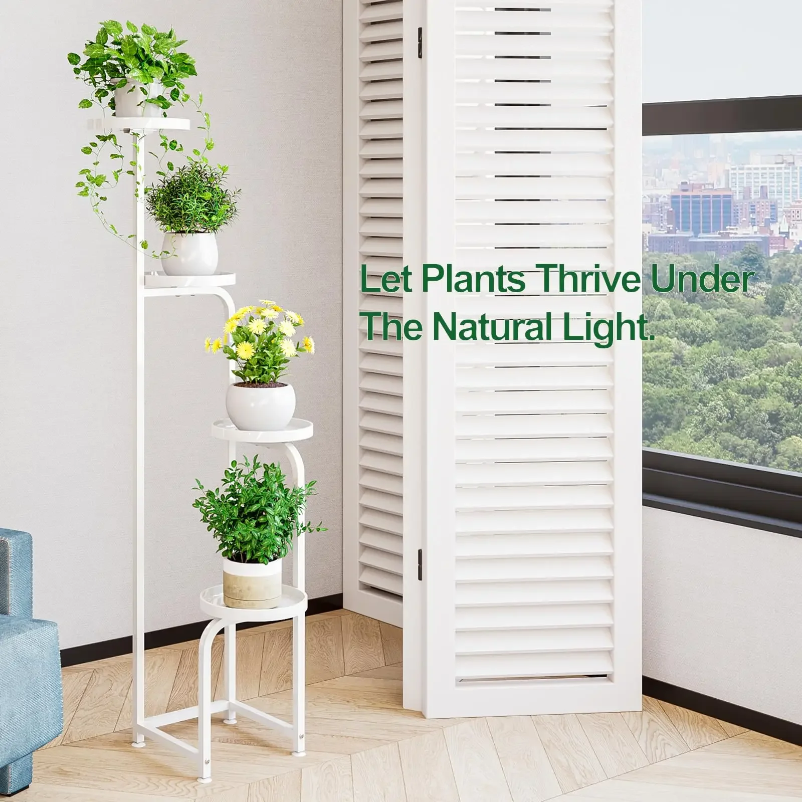 3/4/5 Tier Metal Plant Stand Indoor Outdoor Multi-Layer Iron Plant Shelf Heavy Duty Corner Flower Pot Display Rack Space Saving Planter Holder for Multiple Plants Living Room Balcony Garden Patio