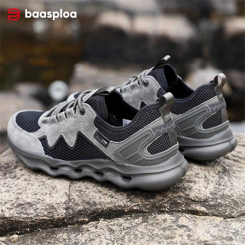 

Baasploa Men Canyoneering Shoes Comfort Breathable River Water Sneakers Male Outdoor Lightweight Casual Walking Shoes Lace-Up