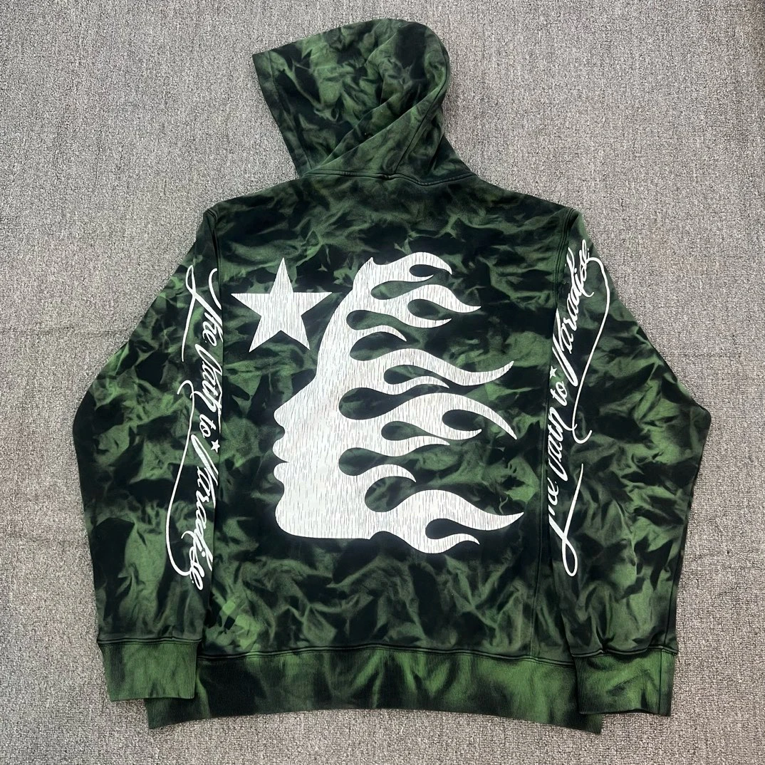 هودي رجالي بنمط رخامي أمريكي بتصميم تاي داي فضفاض من الصوف للشباب موضة غير رسمية للخريف والشتاء