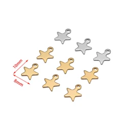 20Pcs Stainless Steel Star Charms Small Flat Star Pendant for DIY Necklace Bracelet Earrings Jewelry Making Handmade Accessories