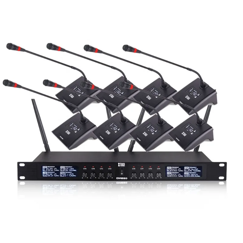 Supplier 8 channel wireless gooseneck microphone system handheld conference microphone system