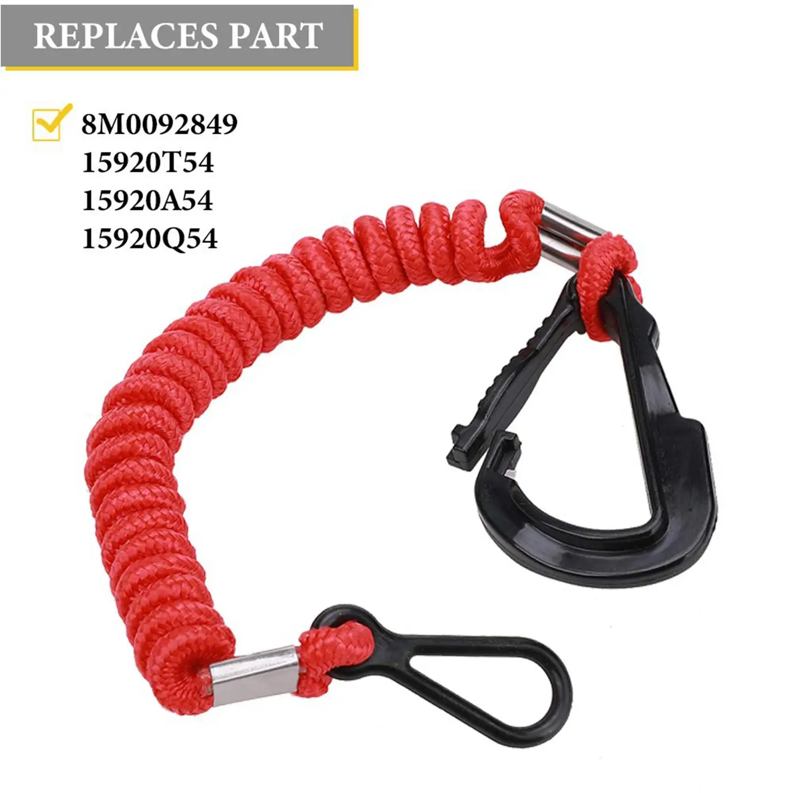 Lanyard Cord 8M009284920T5920Q54 Fits for Boat Engine Emergency Brake Switch, Easy to Install