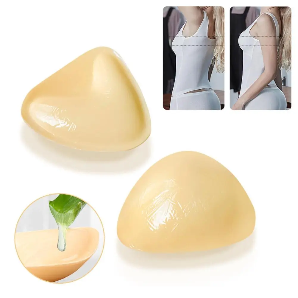 Double-sided Sponge Silicone Breast Patch Thickened Bra Padding Inserts Cups For Women's Swimsuit Bikini Padding U0C2