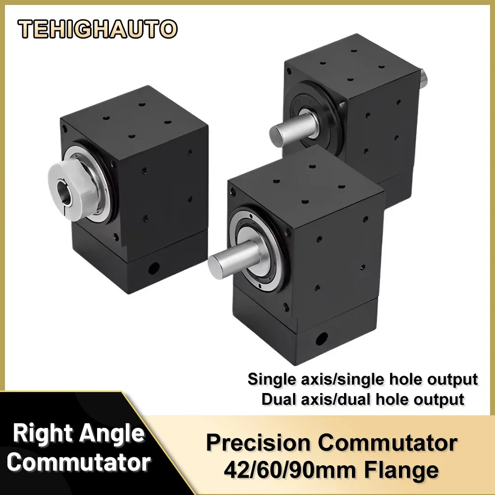 90 Degree Gearbox Right Angle Commutator Axis/Hole Output Reducer High Precision Two Output Steering Gear for Robotic Systems