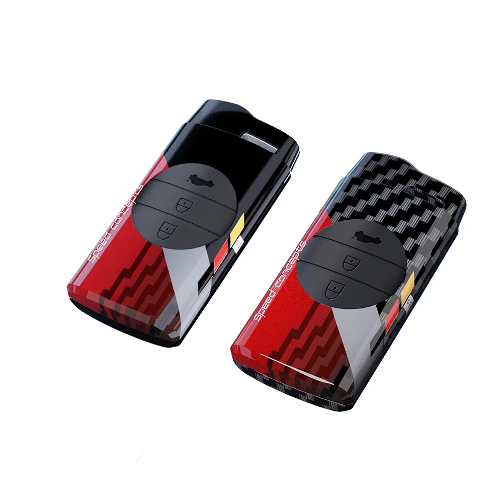 

For Chery Exeed TX/TXL/Tiggo 7/8 Key Fob Cover Carbon Fiber Texture Key Case with Metal Keychain - Anti-Scratch Protective Shell