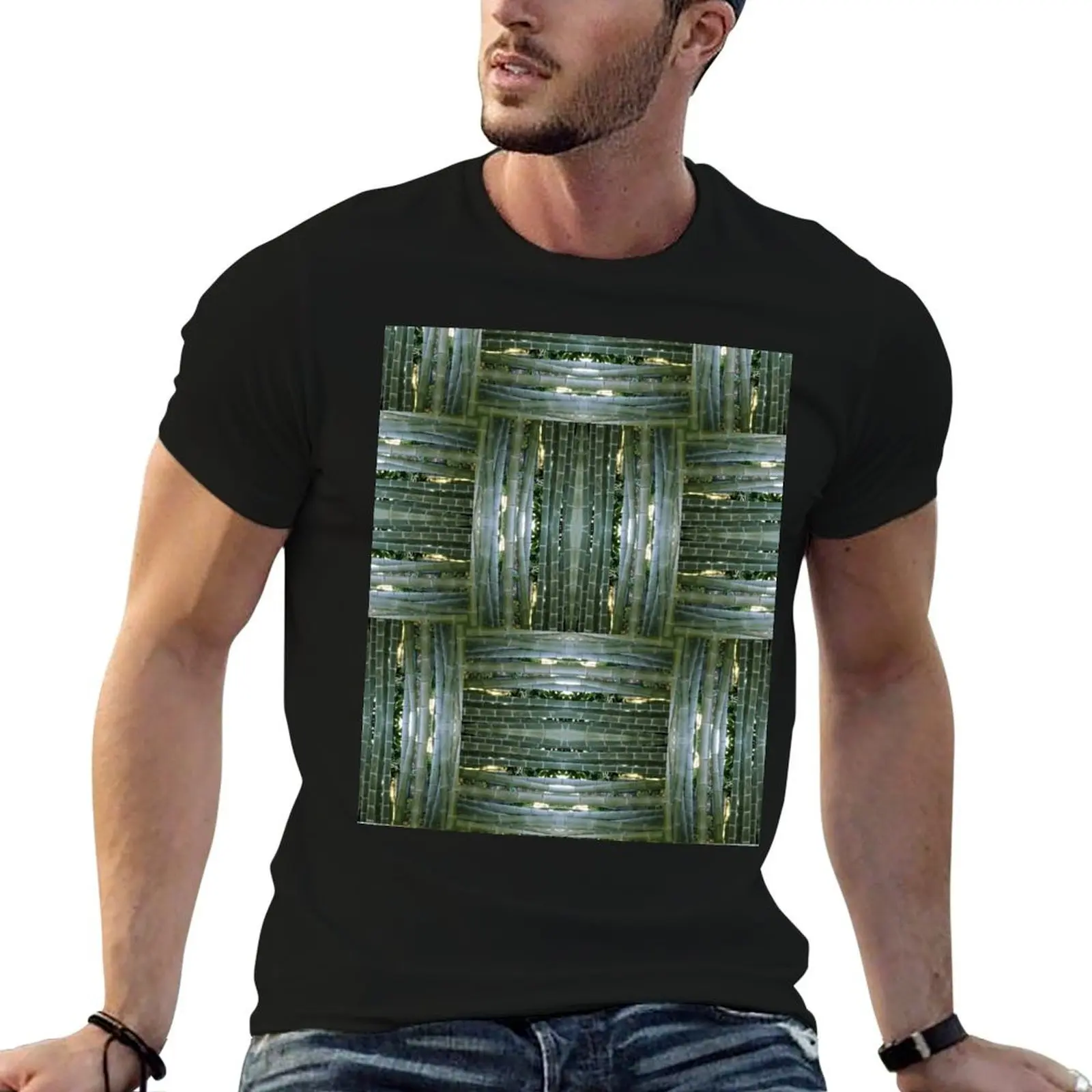 Bamboo Weave T-Shirt customizeds cute tops customs sports fans clothes for men