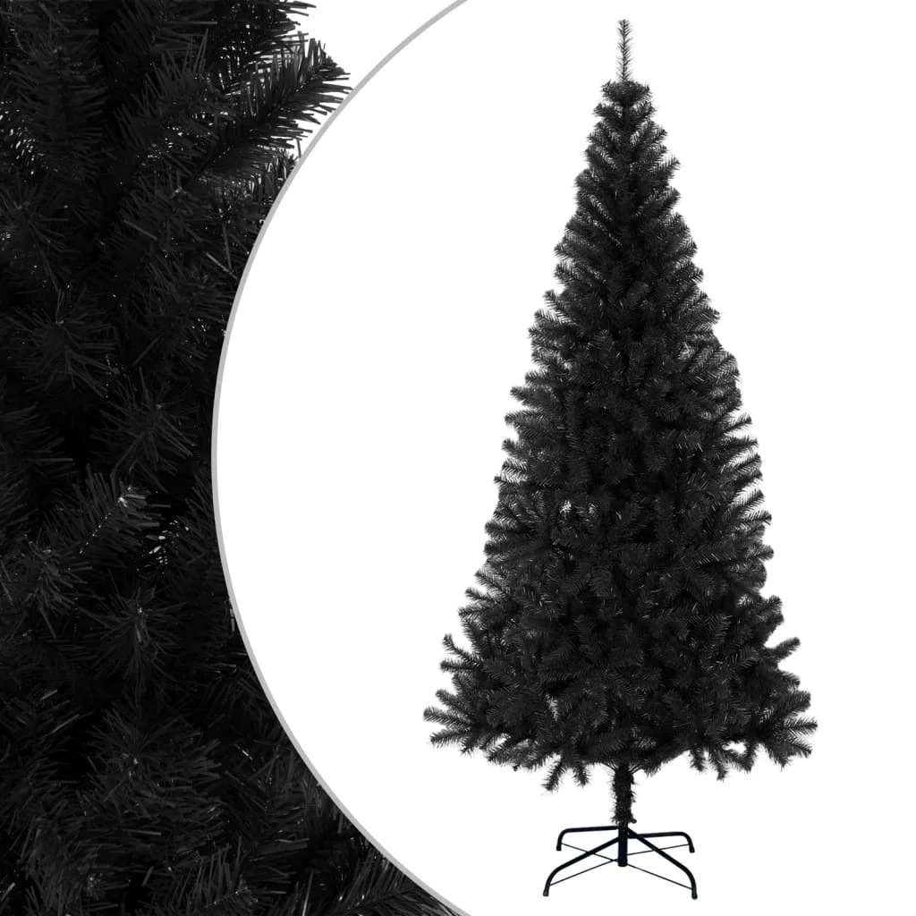 Künstlicher Weihnachtsbaum mit St?nder Schwarz 210 cm PVC