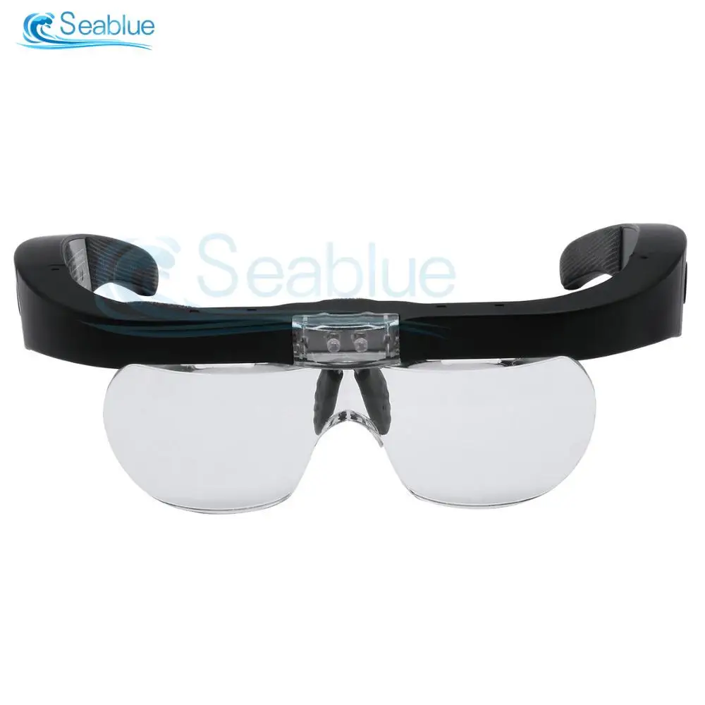 1.5X 2.5X 3.5X 5.0X Magnifying Glass Illuminated Magnifier 2 Light Adjustable Head Mounted Loupe For Reading Watchmaker Repair