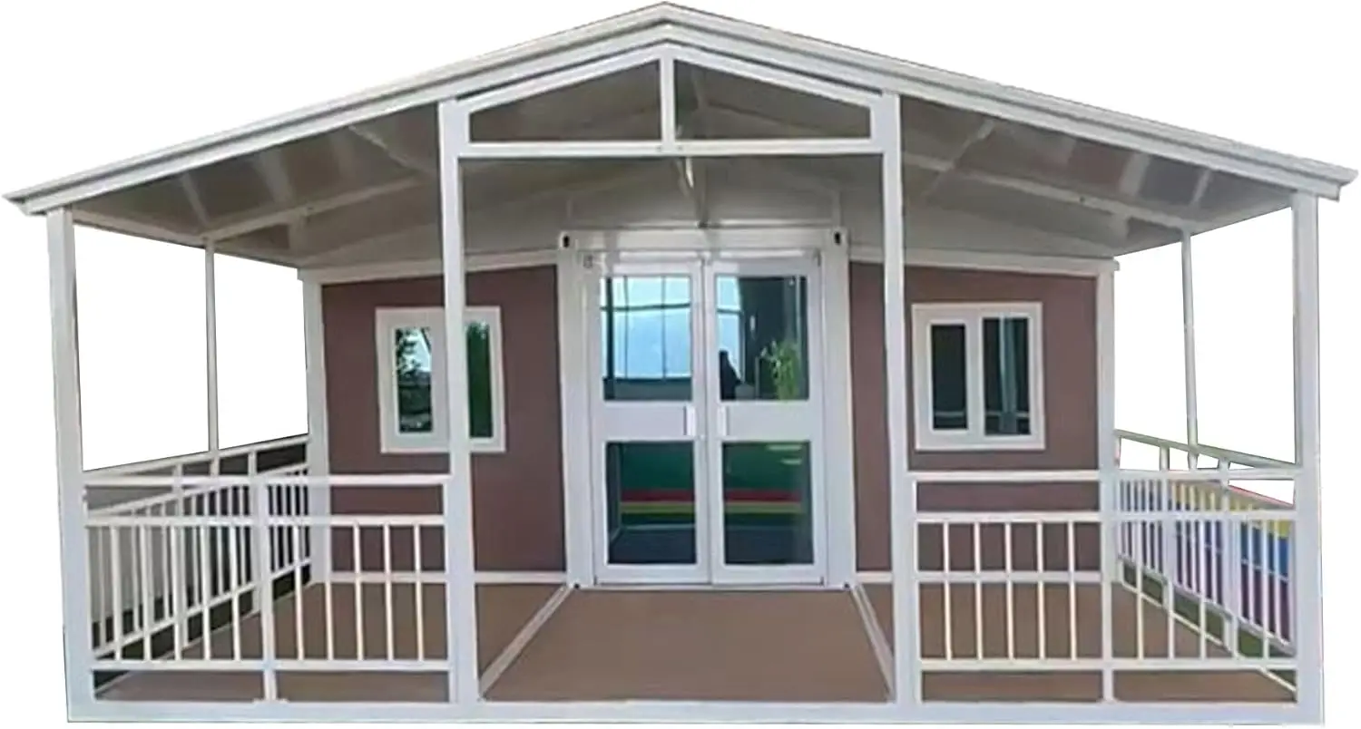 Moveable Prefab tiny house, small house to live in with 2 Bedroom,kitchen &1 Bathroom with patio 2m optional