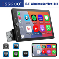 ESSGOO 10.1 Inch Wireless Carplay Android Auto Single DIN Car Stereo Head Unit Radio Rotatable IPS Touch Screen USB AUX TF